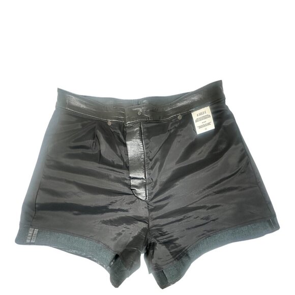 Agolde Recycled Leather Angeled Hem Black Shorts Size 29 - Picture 10 of 16